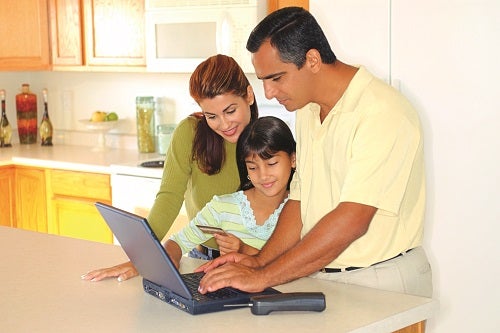 family with computer